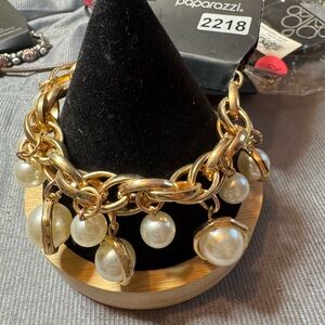 Paparazzi Gold Bracelet with Pearl Accents